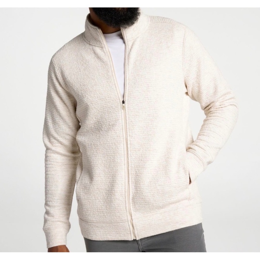 VRST Lunar Full Zip Mens XL Light Sand Heather Textured UPF 50+ Jacket